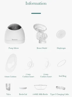 Beemoo CARE Wearable LED Elektrisk Brystpumpe Dobbelt