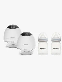 Beemoo CARE Wearable LED Elektrisk Brystpumpe Dobbelt inkl. Flasker 180 ml 2-pak