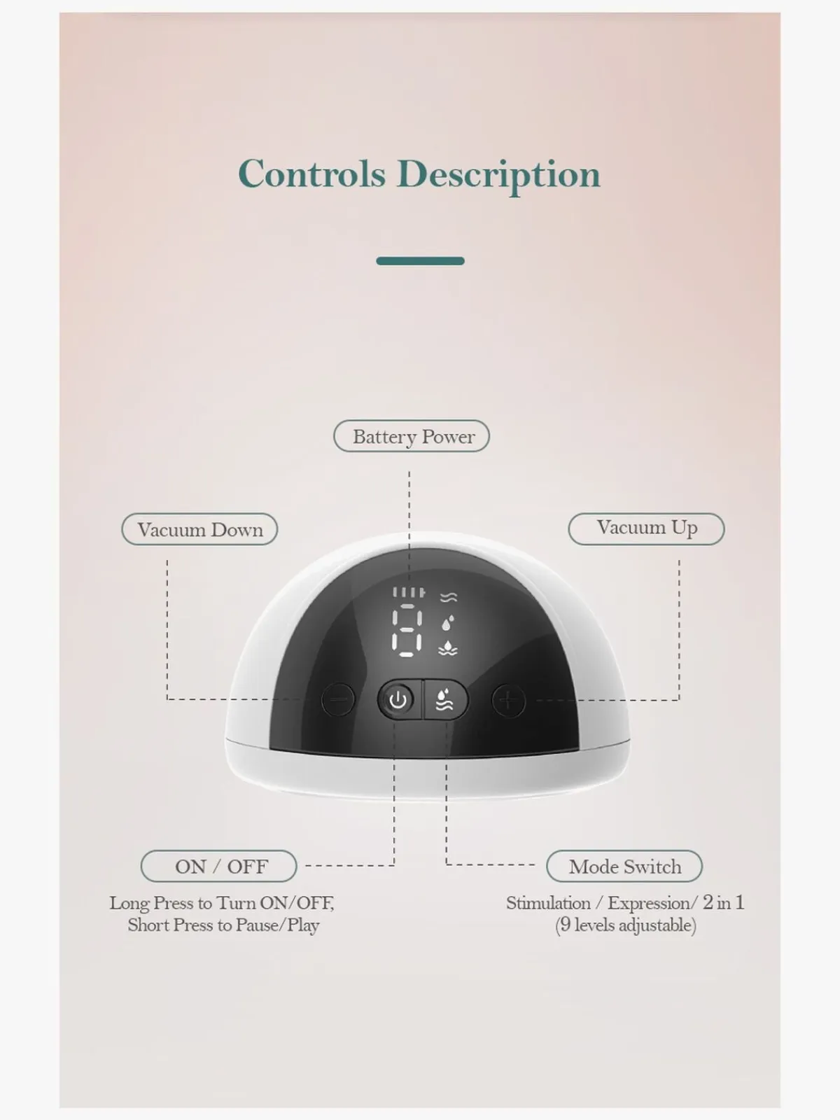Beemoo Amning-CARE Wearable LED Elektrisk Brystpumpe Single