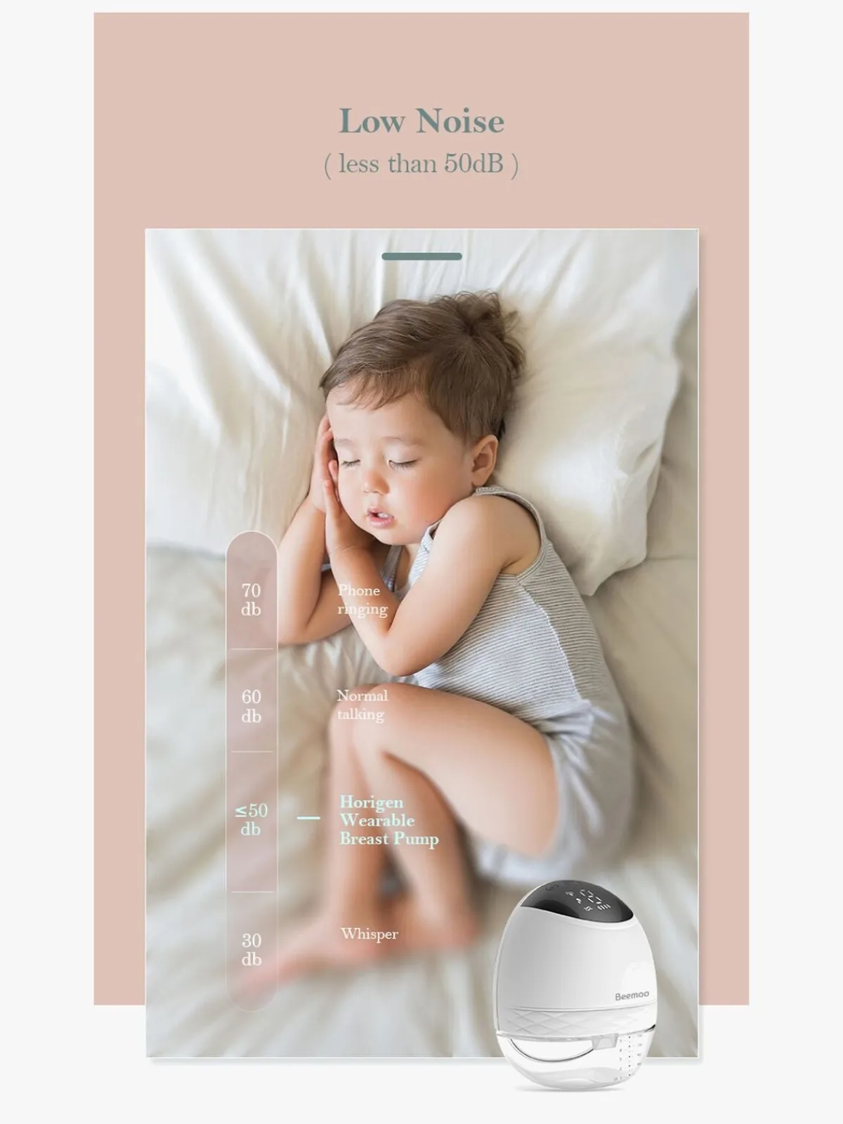 Beemoo Amning-CARE Wearable LED Elektrisk Brystpumpe Single