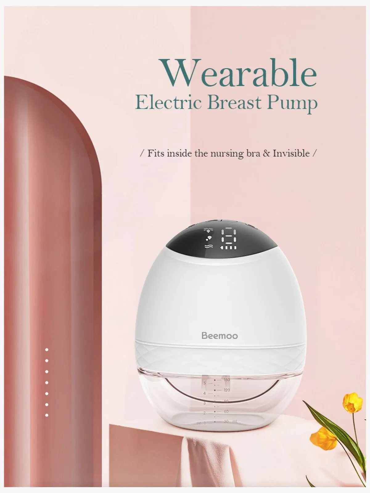 Beemoo Amning-CARE Wearable LED Elektrisk Brystpumpe Single