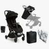 Beemoo Easy Fly Lux 4 Klapvogn inkl. Tilbehørspakke, Jet Black