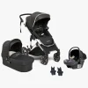 Beemoo Vognpakker-Maxi 4 Duovogn inkl. Route i-Size Autostol Baby, Black Silver/Mineral Grey