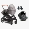Beemoo Vognpakker-Maxi 4 Twin Søskendevogn inkl. Route i-Size Autostol Baby, Grey/Mineral Grey