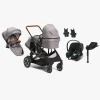 Vognpakker|Beemoo Maxi 4 Twin Søskendevogn inkl. Ekstra Søskendesæde & Cybex Aton B2 i-Size Autostol Baby & Base, Grey/Volcano Black