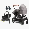 Vognpakker|Beemoo Maxi 4 Twin Søskendevogn inkl. Maxi-Cosi CabrioFix i-Size Autostol Baby & Base, Grey