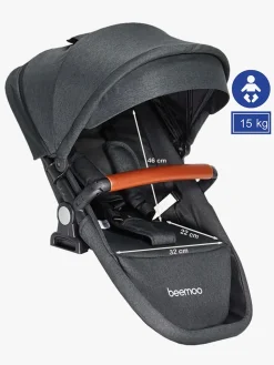Vogndele|Beemoo Maxi 4 Twin Søskendesæde Grey Melange/Black Grå
