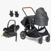 Beemoo Vognpakker-Maxi 4 Twin Søskendevogn inkl. Maxi-Cosi CabrioFix i-Size Autostol Baby & Base, Black
