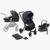 Beemoo Vognpakker-Move 2-in-1 Kombivogn inkl. Maxi-Cosi CabrioFix i-Size Autostol Baby & Base, Asphalt