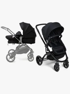 Beemoo Vognpakker-Move 2-in-1 Kombivogn inkl. Route i-Size Autostol Baby, Black/Black Stone