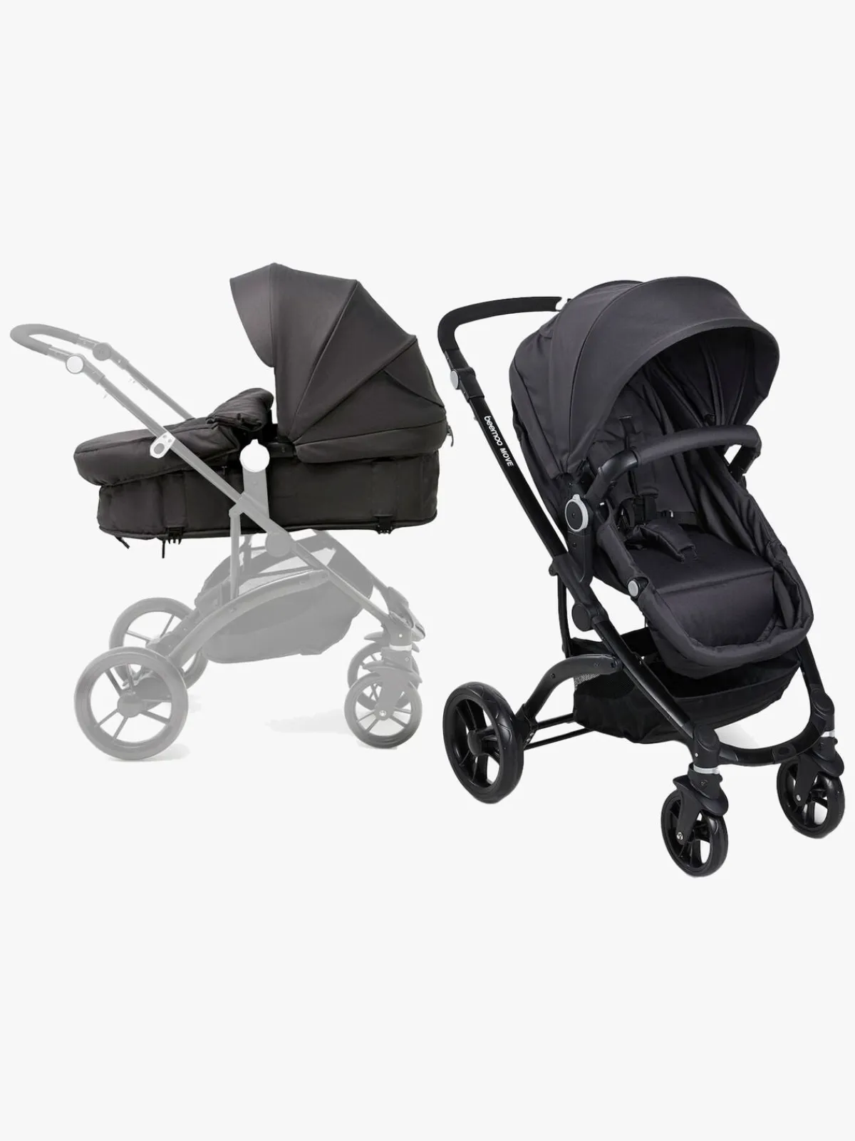 Duo- & Kombivogne|Beemoo Move 2-in-1 Kombivogn, Asphalt Grå