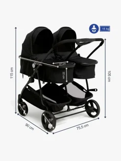 Søskendevogne|Beemoo Move Twin 2-in-1 Søskendevogn, Black Sort
