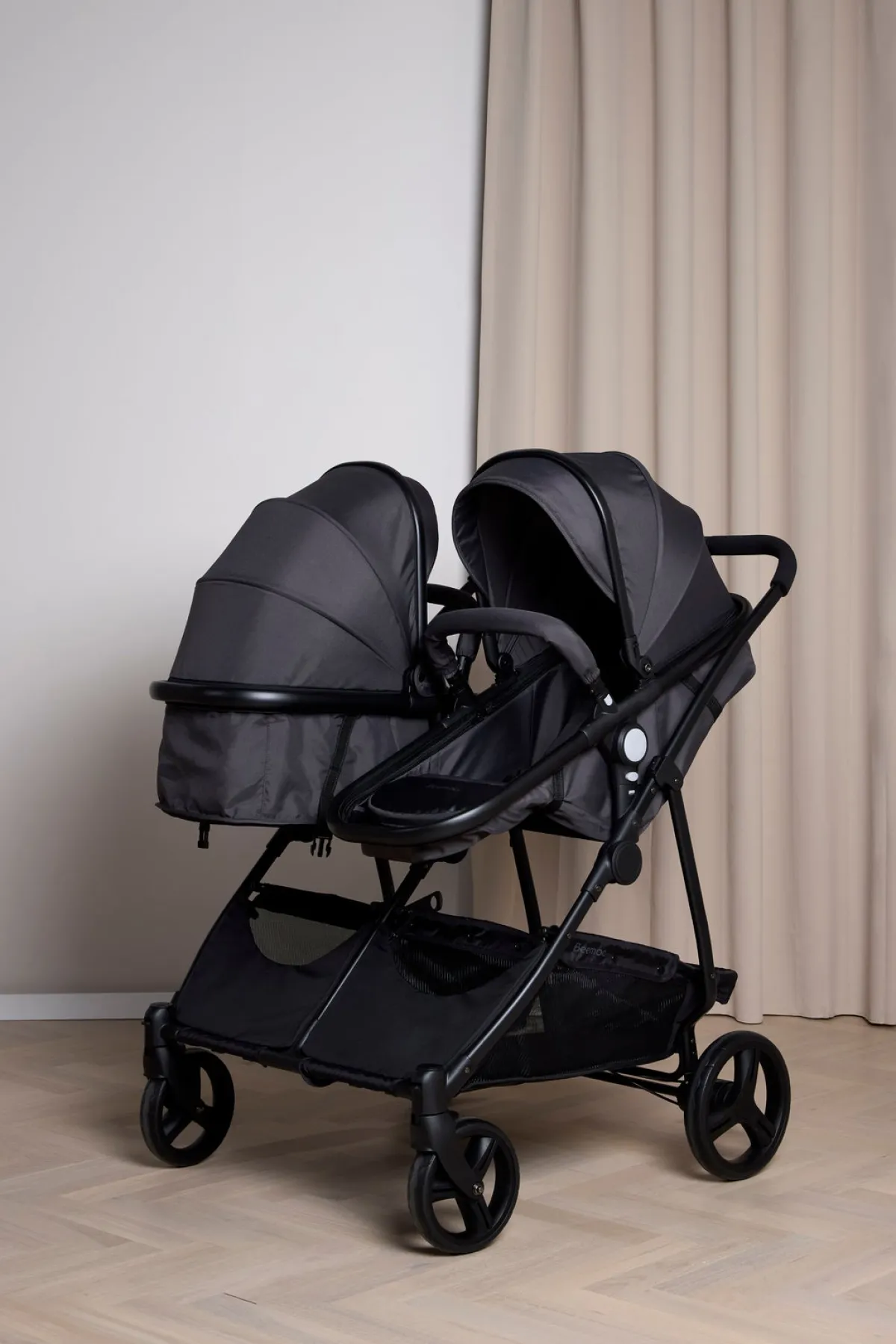 Beemoo Move Twin 2-in-1 Søskendevogn, Asphalt
