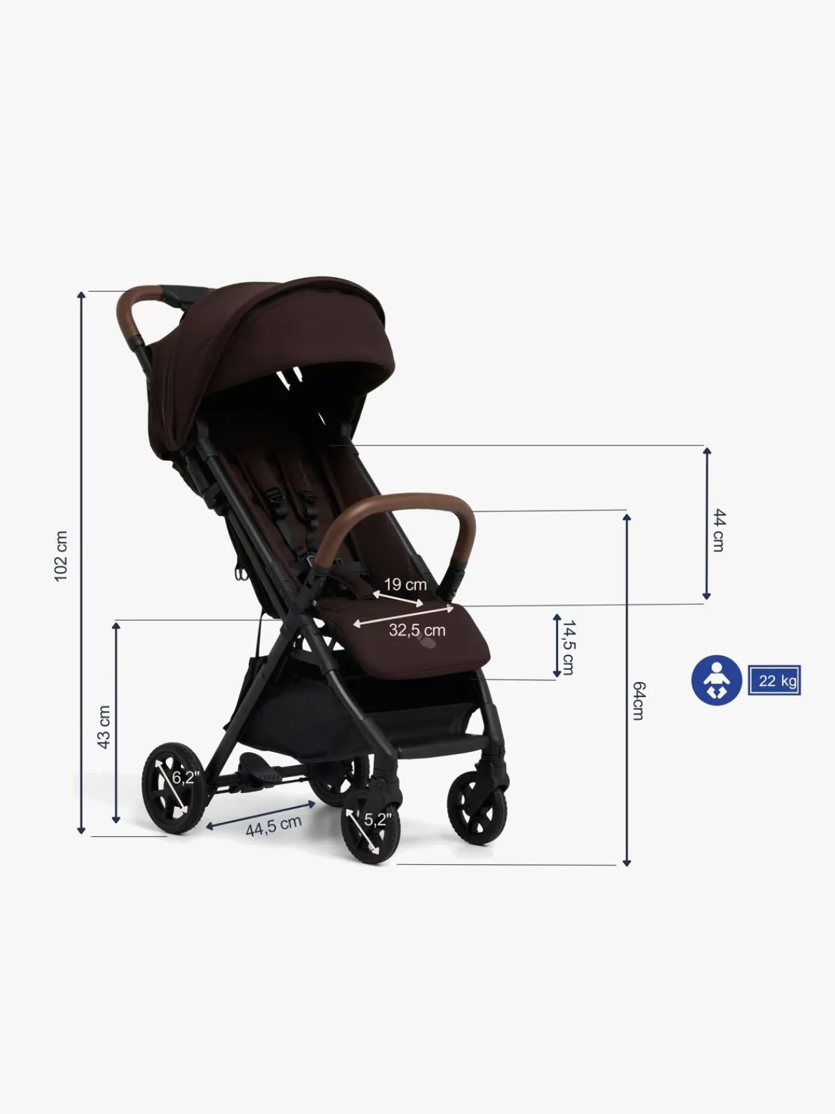 Beemoo Rejseklapvogne-Pro Airway Klapvogn, Espresso Brown
