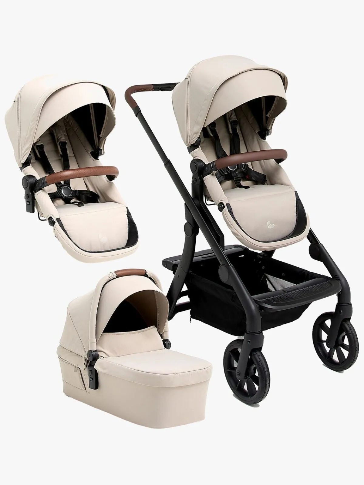 Beemoo Søskendevogne-Pro Max Søskendevogn inkl. Liggedel, Latte Beige