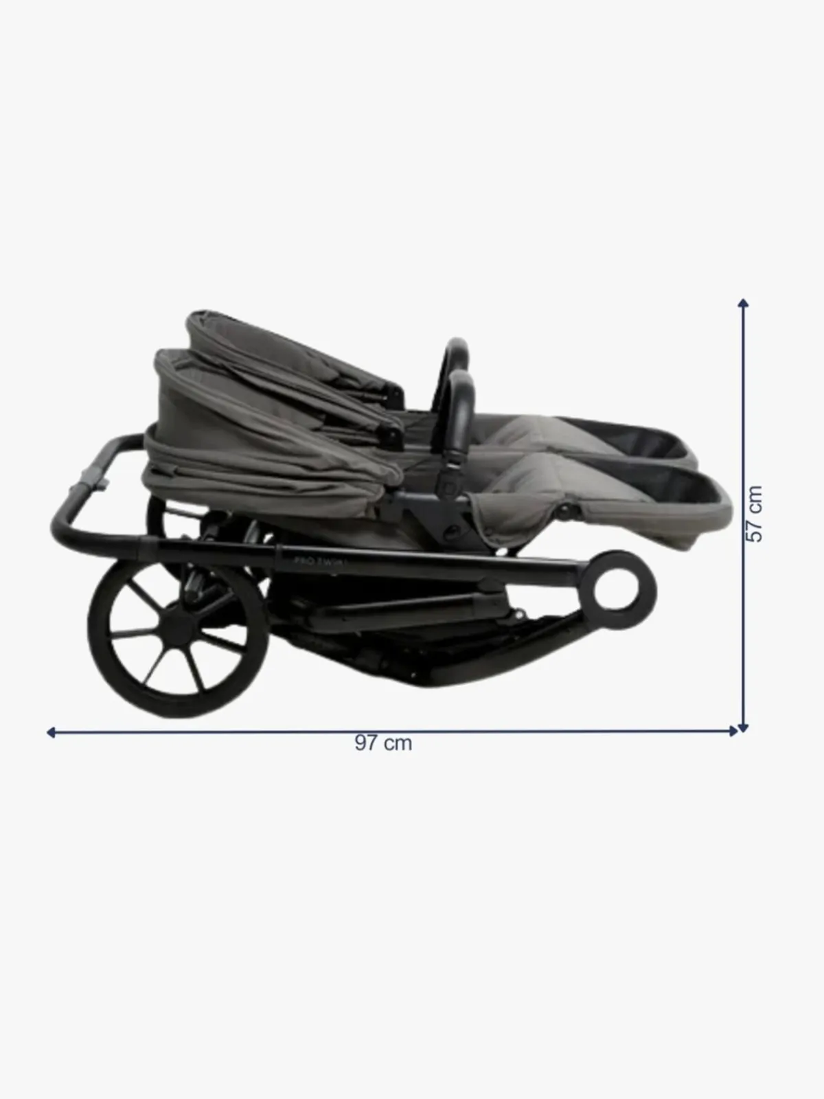 Beemoo Søskendevogne-Pro Twin 2 Søskendevogn, Mocha Grey