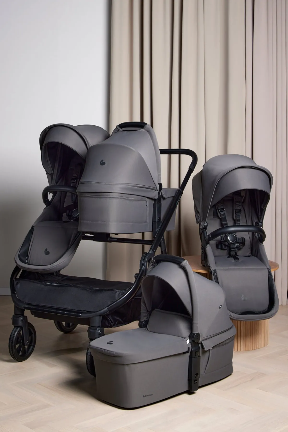 Vognpakker|Beemoo Pro Twin 2 Tvillingevogn, Mocha Grey