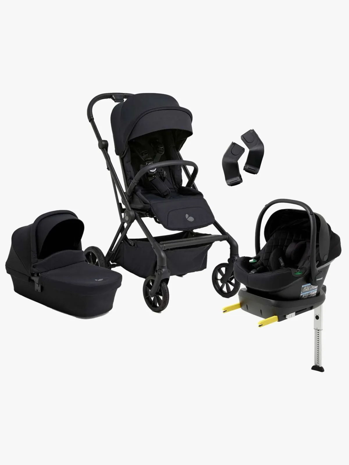 Beemoo Vognpakker-Pro Twist Duovogn inkl. Route Autostol Baby & Base, Coffee Black/Black Stone