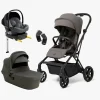 Beemoo Pro Twist Duovogn Inkl. Route Autostol Baby & Base, Mocha Grey/Mineral Grey