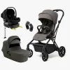 Beemoo Pro Twist Duovogn Inkl. Route Autostol Baby & Base, Mocha Grey/Black Stone