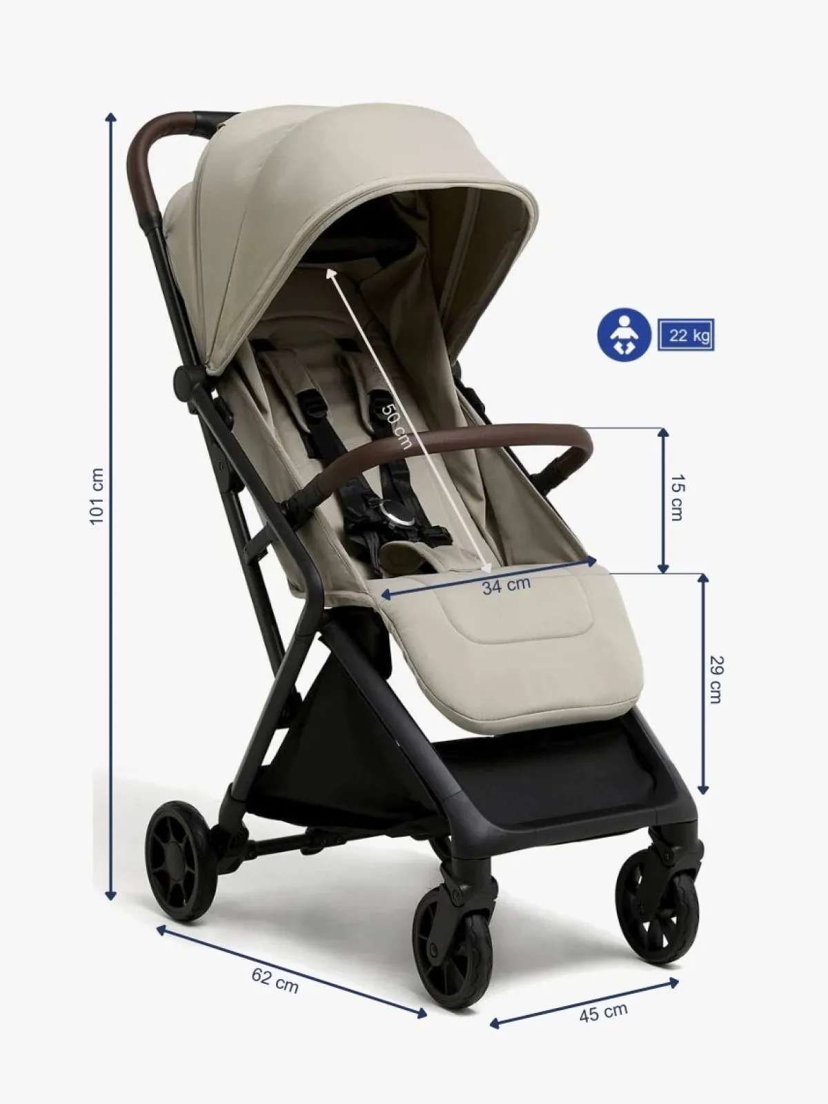 Rejseklapvogne|Beemoo Pro Venti Klapvogn, Latte Beige