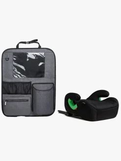 Beemoo Raise 2 i-Size Selepude ISOFIX inkl.  Deluxe Sædebeskytter med Opbevaring, Black Stone