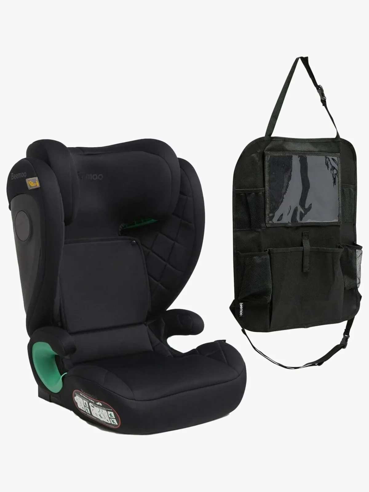 Beemoo Autostolspakker-Range i-Size Autostol Inkl. Smart Organizer, Black Stone