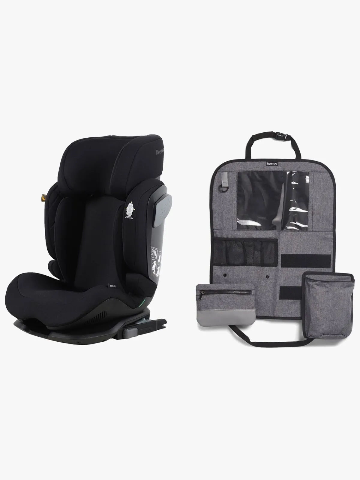 Autostolspakker|Beemoo Recline i-Size Autostol inkl. Deluxe Sædebeskytter, Black Stone