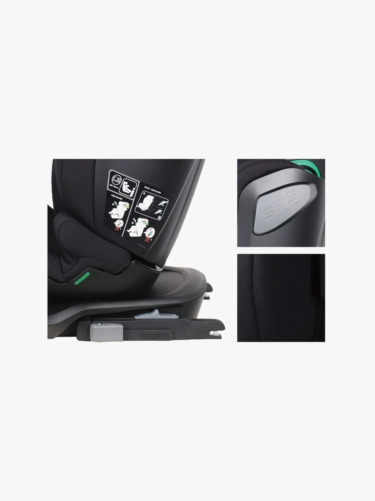 Beemoo Autostole 15-36 Kg-Recline i-Size Autostol, Black Mesh
