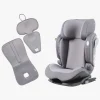 Beemoo Recline i-Size Autostol inkl. Ventilerende Hynde, Mineral Grey/Grey