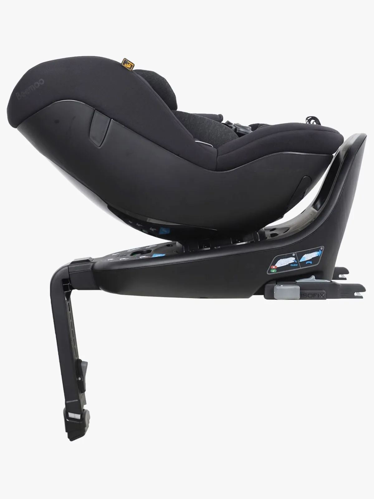 Autostole 9-36 Kg|Beemoo Reverse i-Size Bagudvendt Autostol, Black Stone Sort