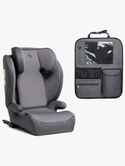 Beemoo Ride i-Size Autostol ISOFIX inkl.  Deluxe Sædebeskytter med Opbevaring, Mineral Grey