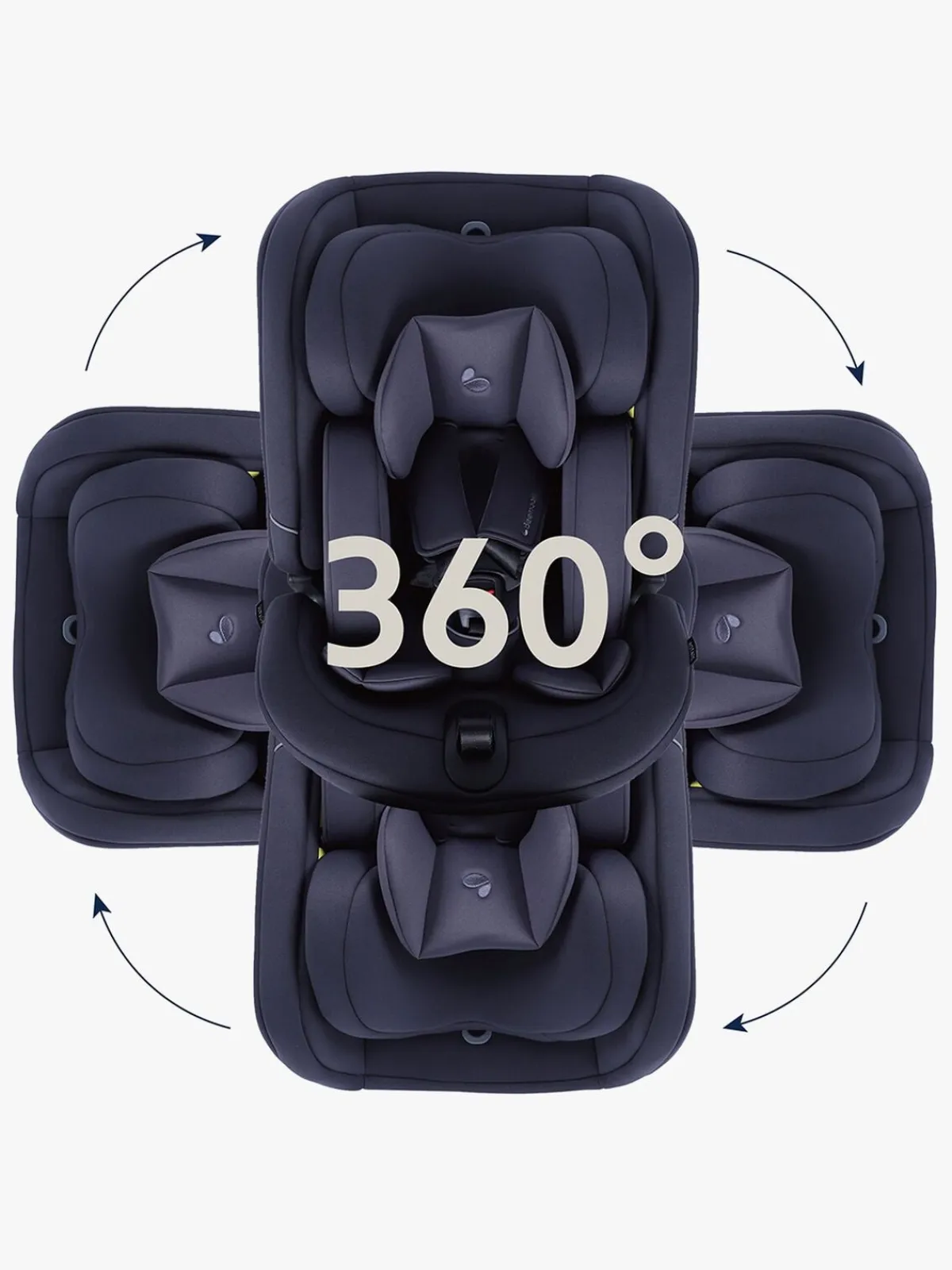 Autostole 9-36 Kg|Beemoo Rotate i-Size Autostol, Anthracite Blå