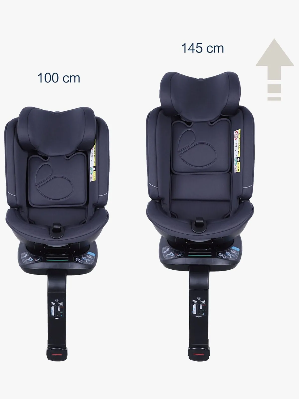 Autostole 9-36 Kg|Beemoo Rotate i-Size Autostol, Anthracite Blå