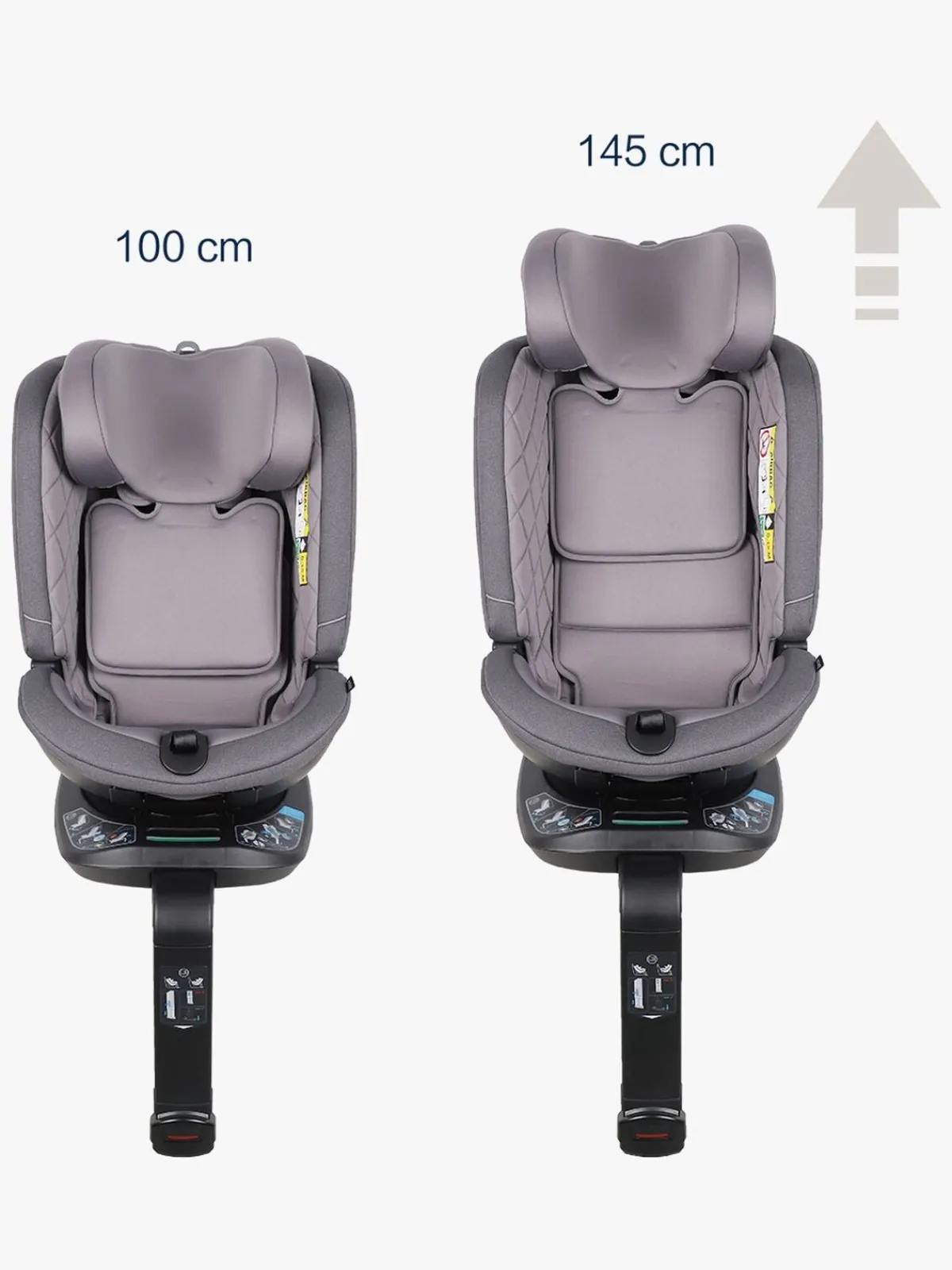 Autostole 9-36 Kg|Beemoo Rotate i-Size Autostol, Mineral Grey Grå