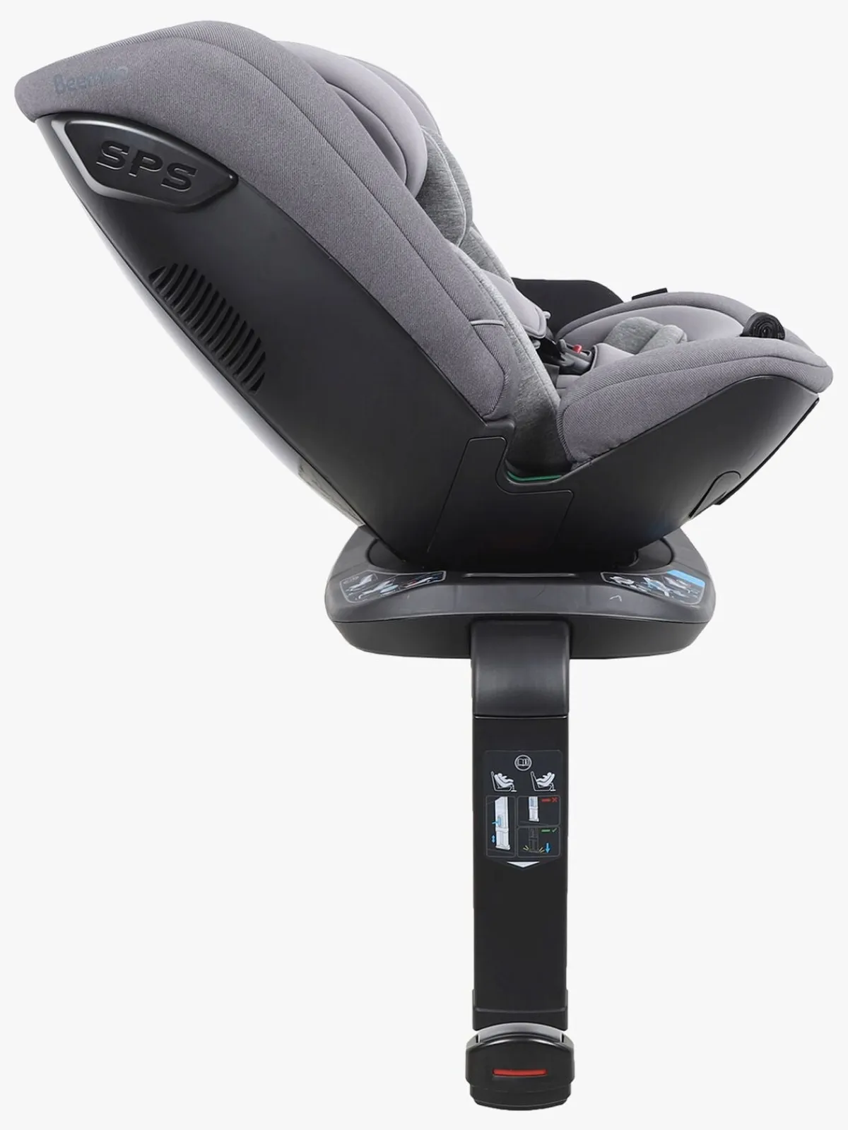 Autostole 9-36 Kg|Beemoo Rotate i-Size Autostol, Mineral Grey Grå