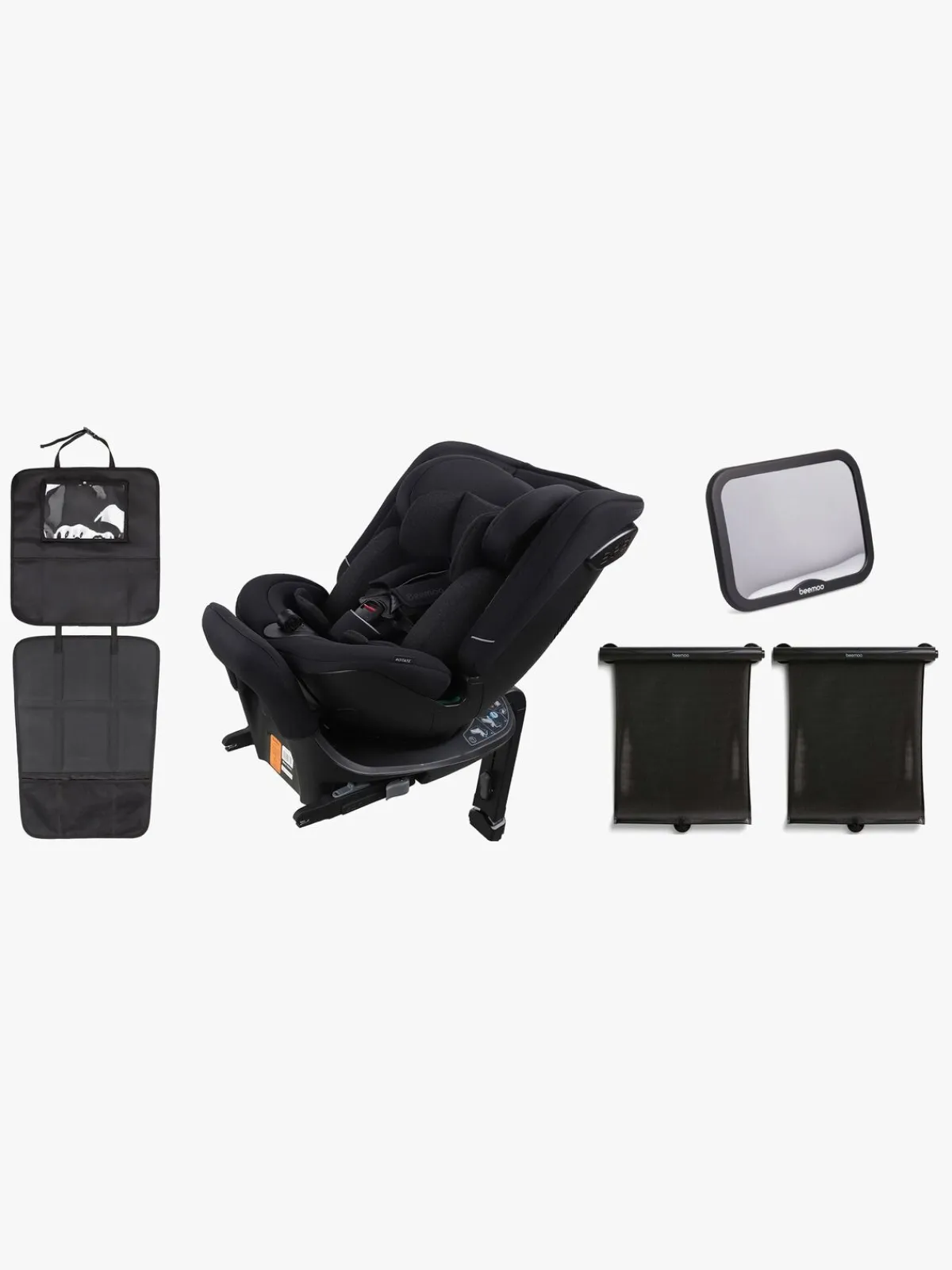 Autostolspakker|Beemoo Rotate i-Size Vendbar Autostol inkl. Tilbehør, Black Stone