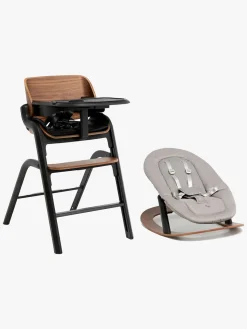Beemoo Selection Life Højstol inkl. Skråstol, Walnut/Grey