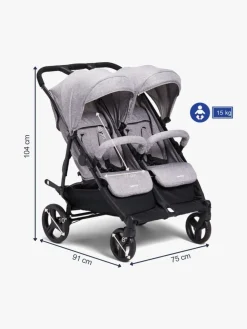 Tvillingevogne|Søskendevogne|Beemoo Twin Shopper Søskende- & Tvillingevogn, Grey Mélange Grå
