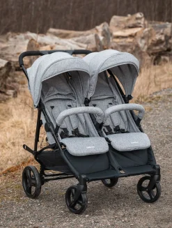 Tvillingevogne|Søskendevogne|Beemoo Twin Shopper Søskende- & Tvillingevogn, Grey Mélange Grå