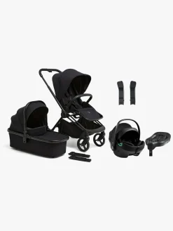 Duo- & Kombivogne|Beemoo One Duovogn inkl. Axkid GOKID Autostol Baby & Base, All Black/Coastal Storm Black