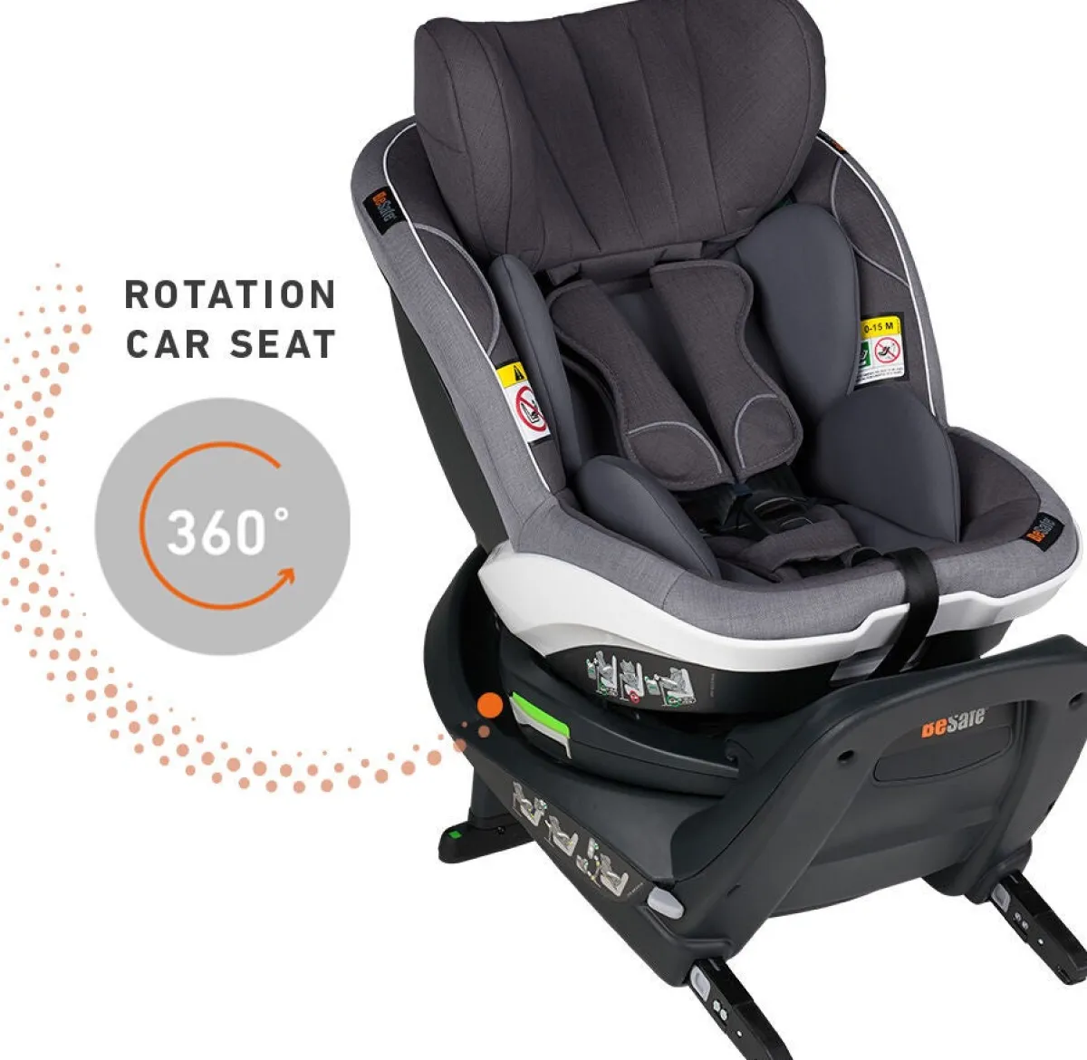 BeSafe Autostole 9-36 Kg-iZi Turn i-Size Autostol, Fresh Black Cab