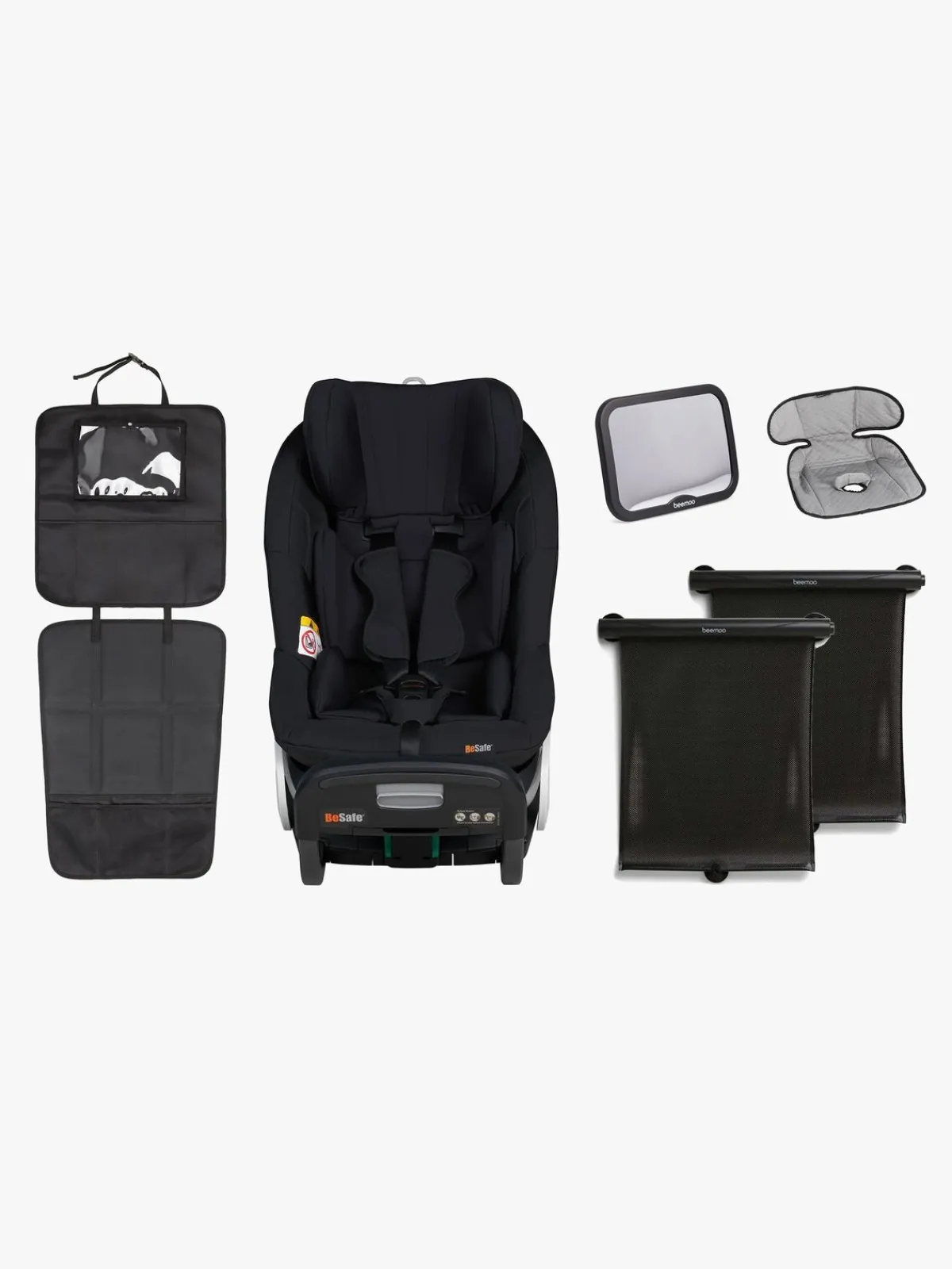 Autostole 9-36 Kg|BeSafe Stretch Autostol inkl. Beemoo Tilbehørspakke, Fresh Black Cab