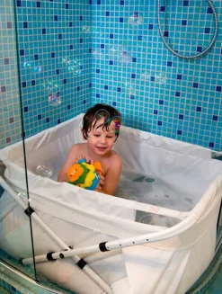 BibaBad Flexi Sammenklappeligt Badekar 70–90 cm, Blå