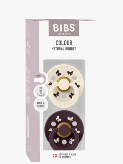 BIBS Colour Holiday Bow Sut 2-pak Latex Str. 1, Ivory/Plum