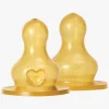 BIBS Spisetid-Fast Flow Sut Latex 2-pak, Yellow