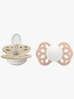BIBS Infinity Sutter 2-Pak Silikone Str. 1 Symmetrisk, Vanilla GLOW/Blush GLOW
