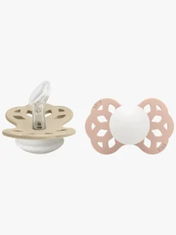 BIBS Infinity Sutter 2-Pak Silikone Str. 1 Anatomisk, Vanilla GLOW/Blush GLOW