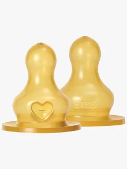 BIBS Spisetid-Slow Flow Sut Latex 2-pak, Yellow