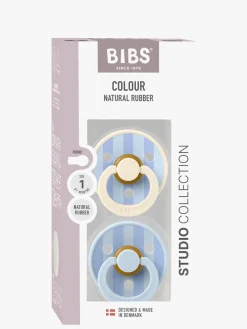 BIBS Studio Colour Block Sut 2-pak Latex Str. 1, Baby Blue Dusty Blue Mix